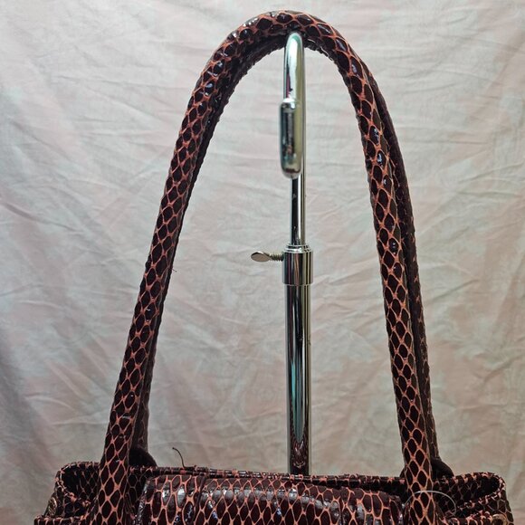 LA GIOE di TOSCANA The Italian Collection Snake Croc Print Patent Leather Bag - Picture 6 of 15